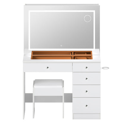 Vanity Table LED Mirror Set 100x40x140cm