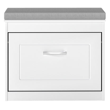 Shoe Rack Storage Bench White 60x24x51cm