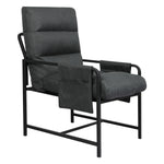 Functional Metal Framed Lounge Chair Linen in Dark Grey  Scandi