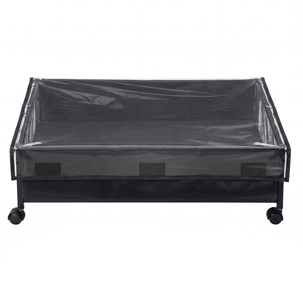 Levede 2Pcs Under Bed Storage Box Wheels Clothes Organizer Dustproof 48L