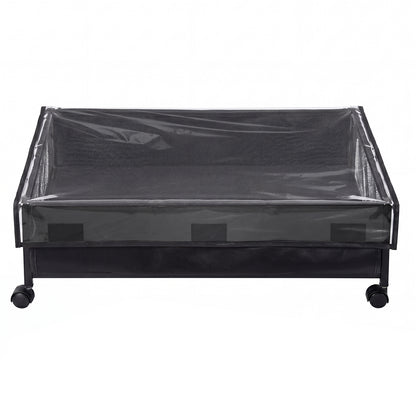 Levede 2Pcs Under Bed Storage Box Wheels Clothes Organizer Dustproof 48L