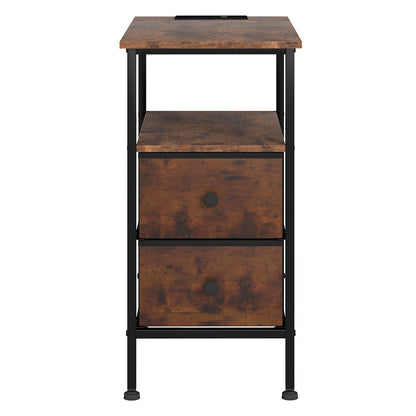 Bedside Table 2 Drawer Brown 48x30x60cm