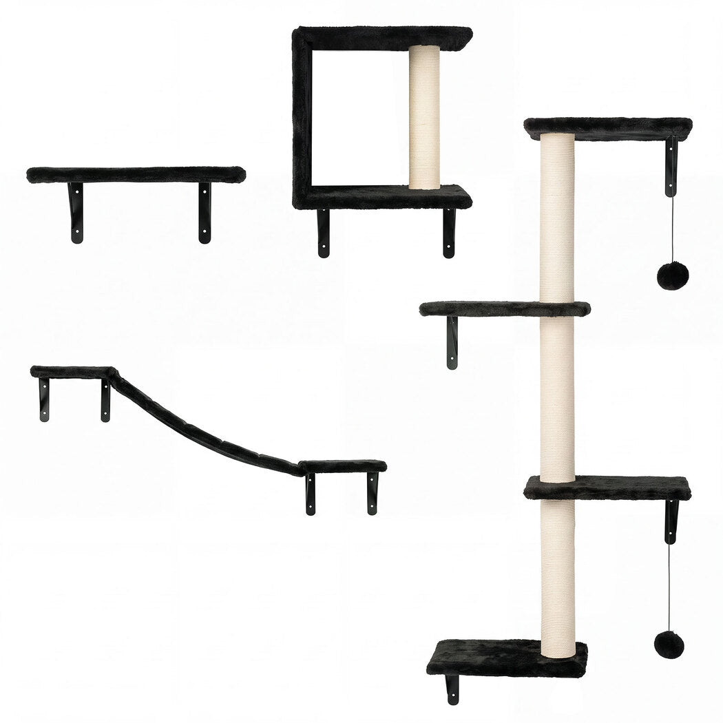 Cat Wall Shelves Modular Black 33x30x36cm