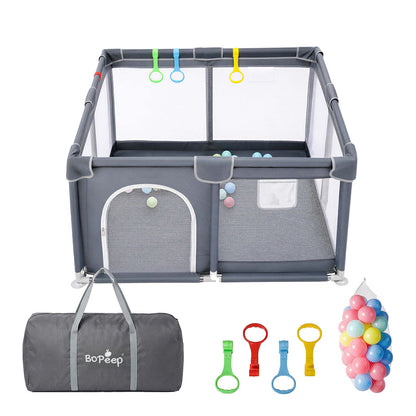 Large Baby Playpen Grey Mesh 150x180cm