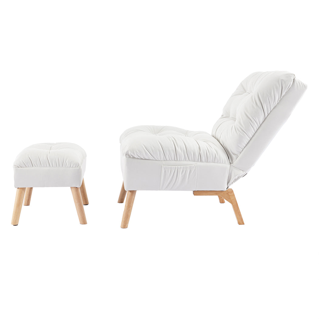Premium Sofa Ottoman Set Accent Recliner  Scandi Inspired Design