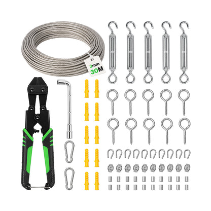 Wire Rope Kit 30M Stainless Steel 7x7cm
