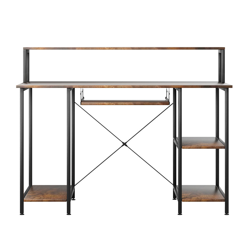 Luxury Office Gaming Computer Desk Brown  Multipurpose Use Classic