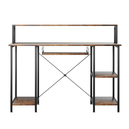 Luxury Office Gaming Computer Desk Brown  Multipurpose Use Classic
