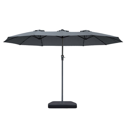 Double Sided Patio Umbrella Grey 400x200x222cm