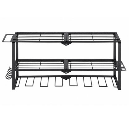 Garage Storage 3 Tier Rack Black 66x20x32cm