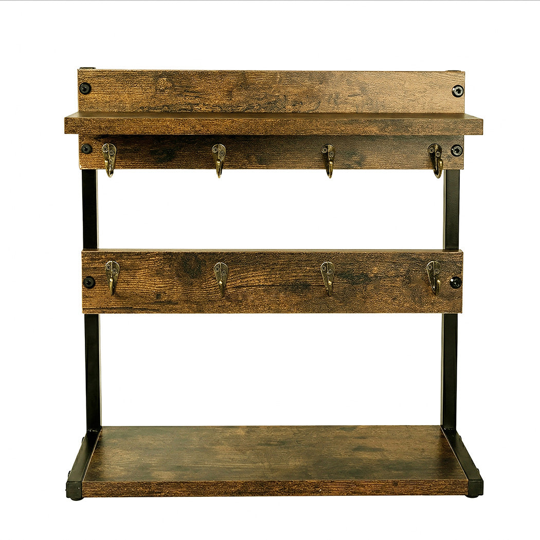 Levede Mug Holder Stand Industrial 2 Tier Countertop Mug Tree Organizer 8 Hooks