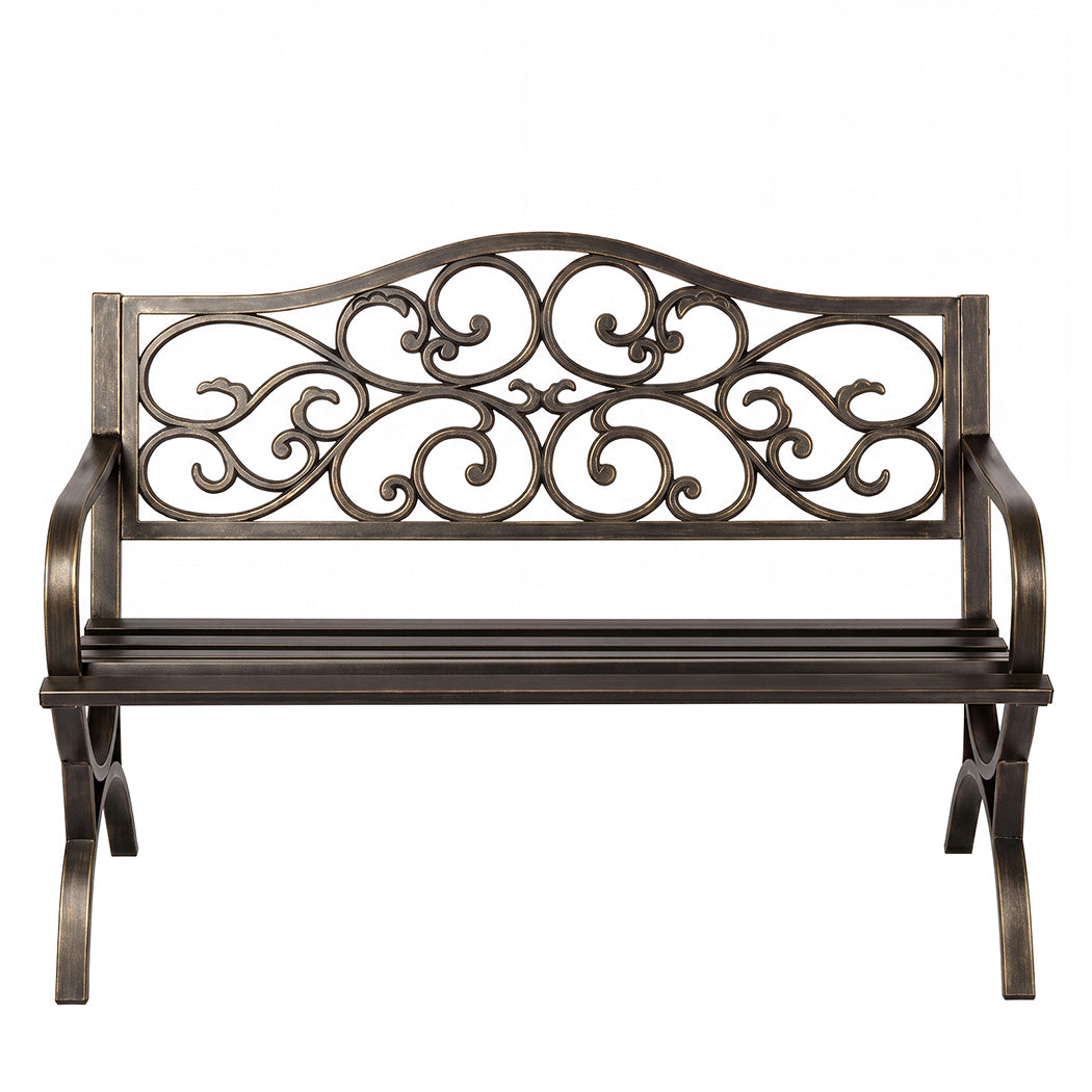 Levede Garden Bench Seat Outdoor Patio Park Lounge Backyard Chair Bronze 3 Seat