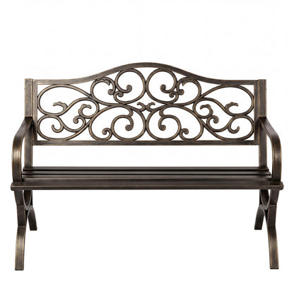 Levede Garden Bench Seat Outdoor Patio Park Lounge Backyard Chair Bronze 3 Seat