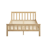 Luxury Wooden Bed Frame Queen Size Mattress Natural  Foldable