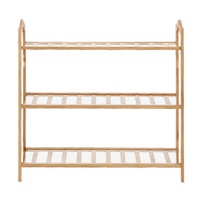 Bamboo Shoe Rack Storage Wooden -80cm