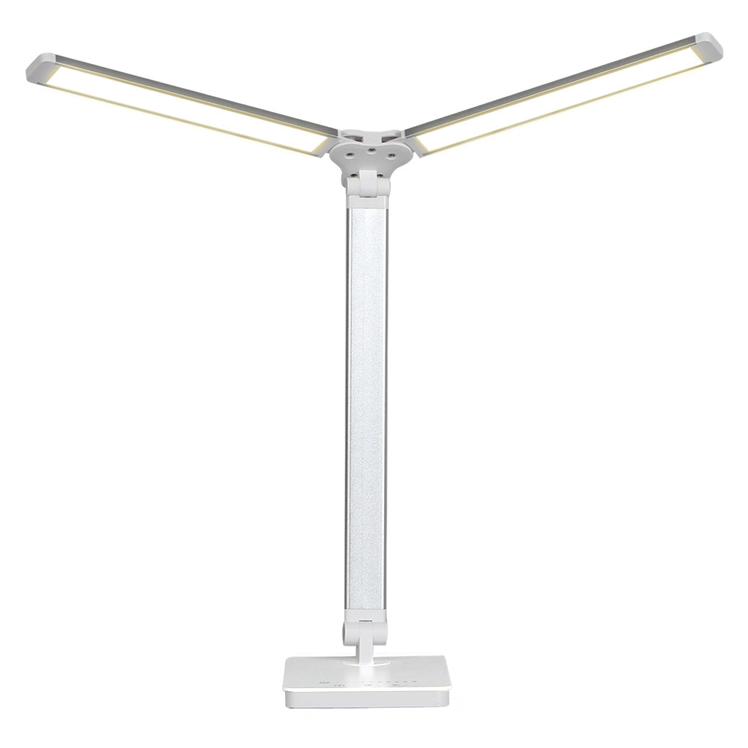 Luxury Double Head Desk Lamp LED Light Eye Caring USB  Comfortable