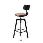 Contemporary 2x Bar Stool Kitchen Wooden Metal  Sleek Modern Look
