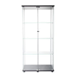 Cozy 164cm Glass Display Cabinet 2 Doors  Wood Finish Classic