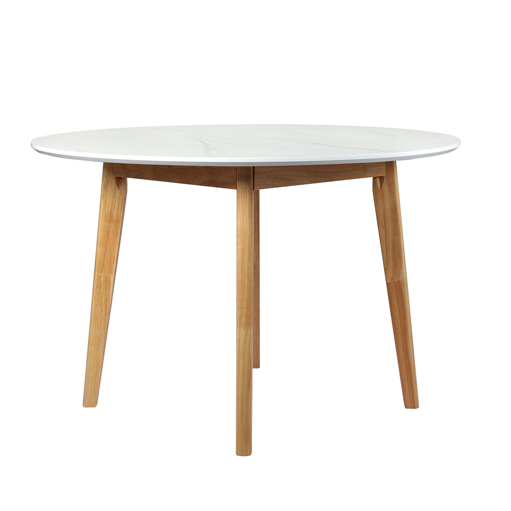 Versatile Dining Table Round Rubberwood Base 120cm White 120 CM