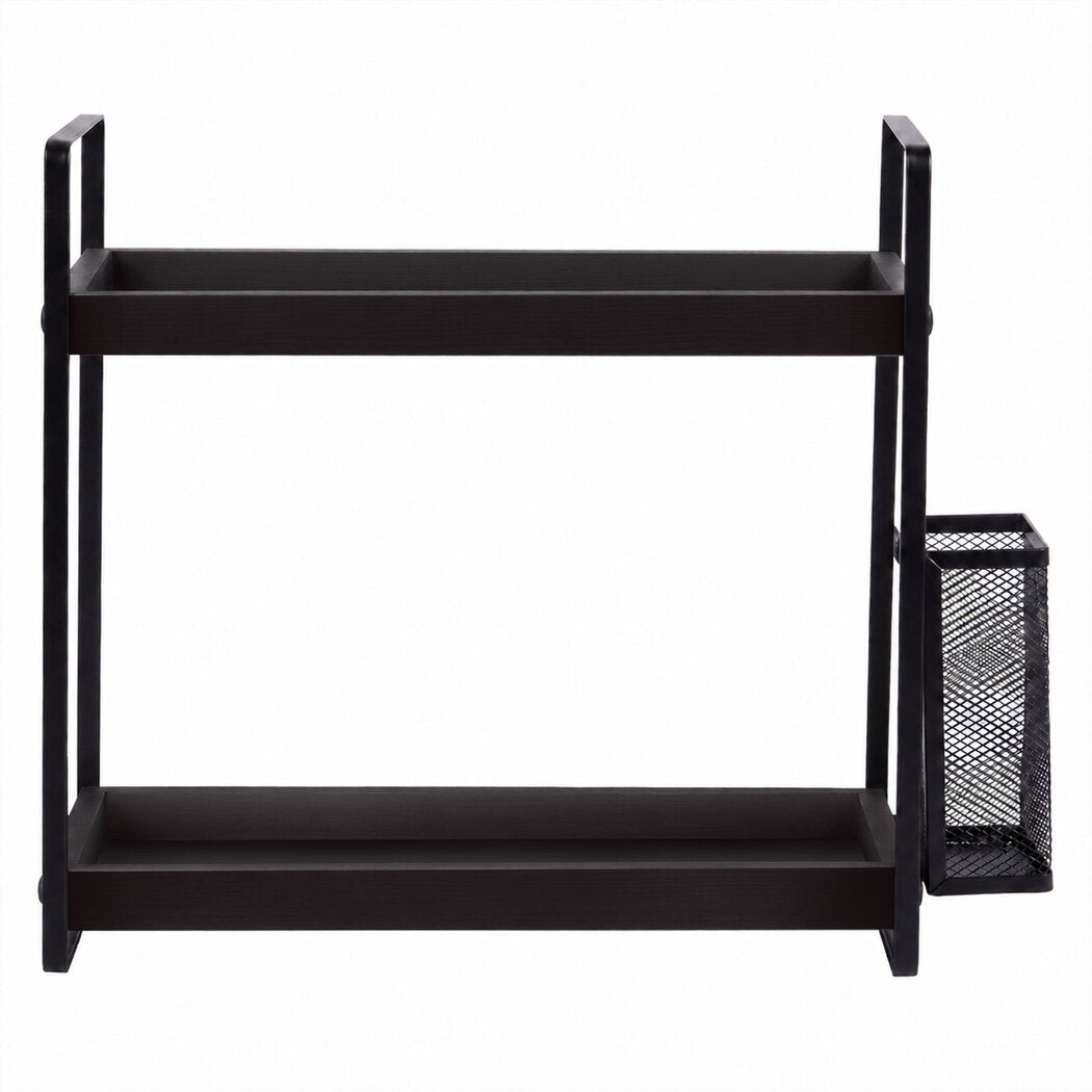 Levede 2 Tier Countertop Organiser Classic Storage Rack Bathroom Kitchen Black