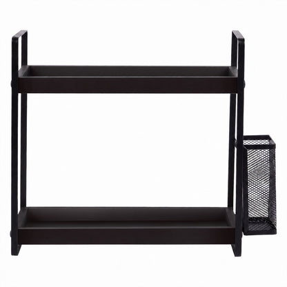 Levede 2 Tier Countertop Organiser Classic Storage Rack Bathroom Kitchen Black