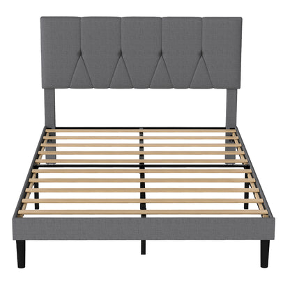 Double Bed Frame Upholstered Platform 193.5x140x103cm