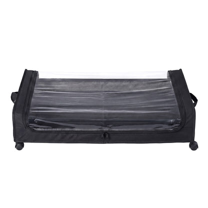 Levede 2x Under Bed Storage Containers for Shoe and Apparel Clear-Lidded Black