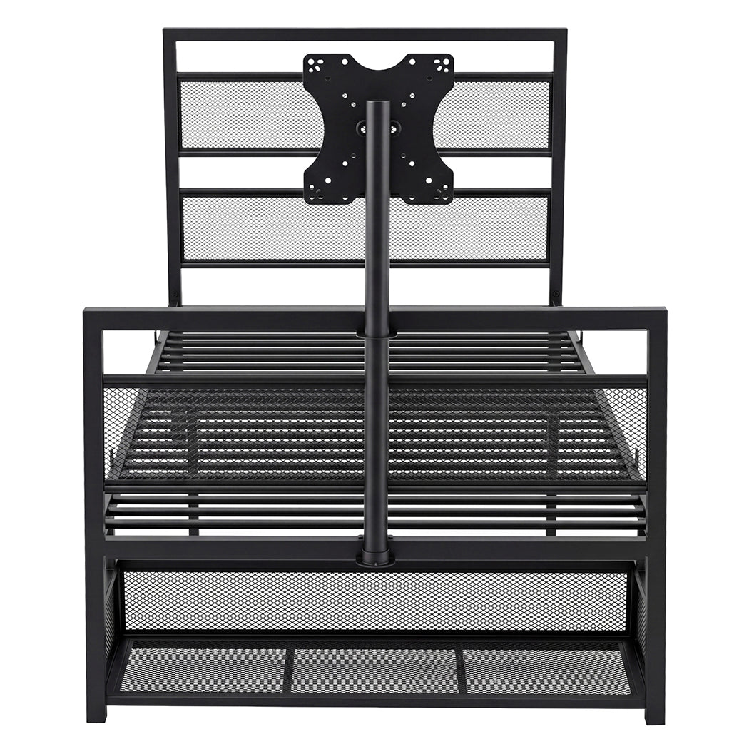 Levede Gaming Bed Frame Rotating TV Mount Storage Metal Single Bed 32in Bedroom