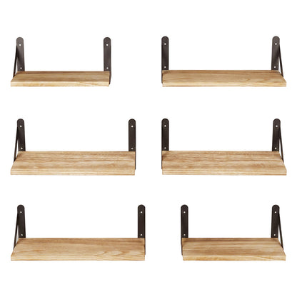 Floating Wall Shelves Set 6 Paulownia Wood | HomeAndLiving