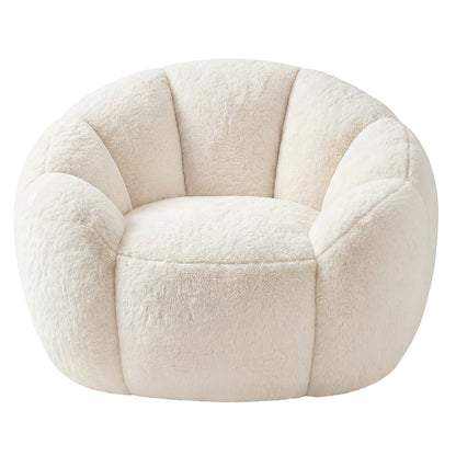 Bean Bag Chair Faux Fur White 100x105x75cm