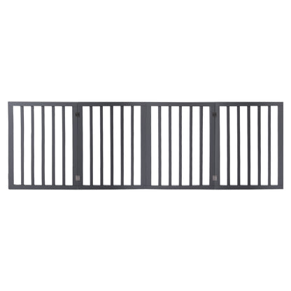 Wooden Pet Gate Dog Fence Foldable Barrier Door 4 Panel White/Grey