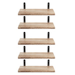 Floating Wall Shelves 5 Pack Rustic Wood Display | HomeAndLiving