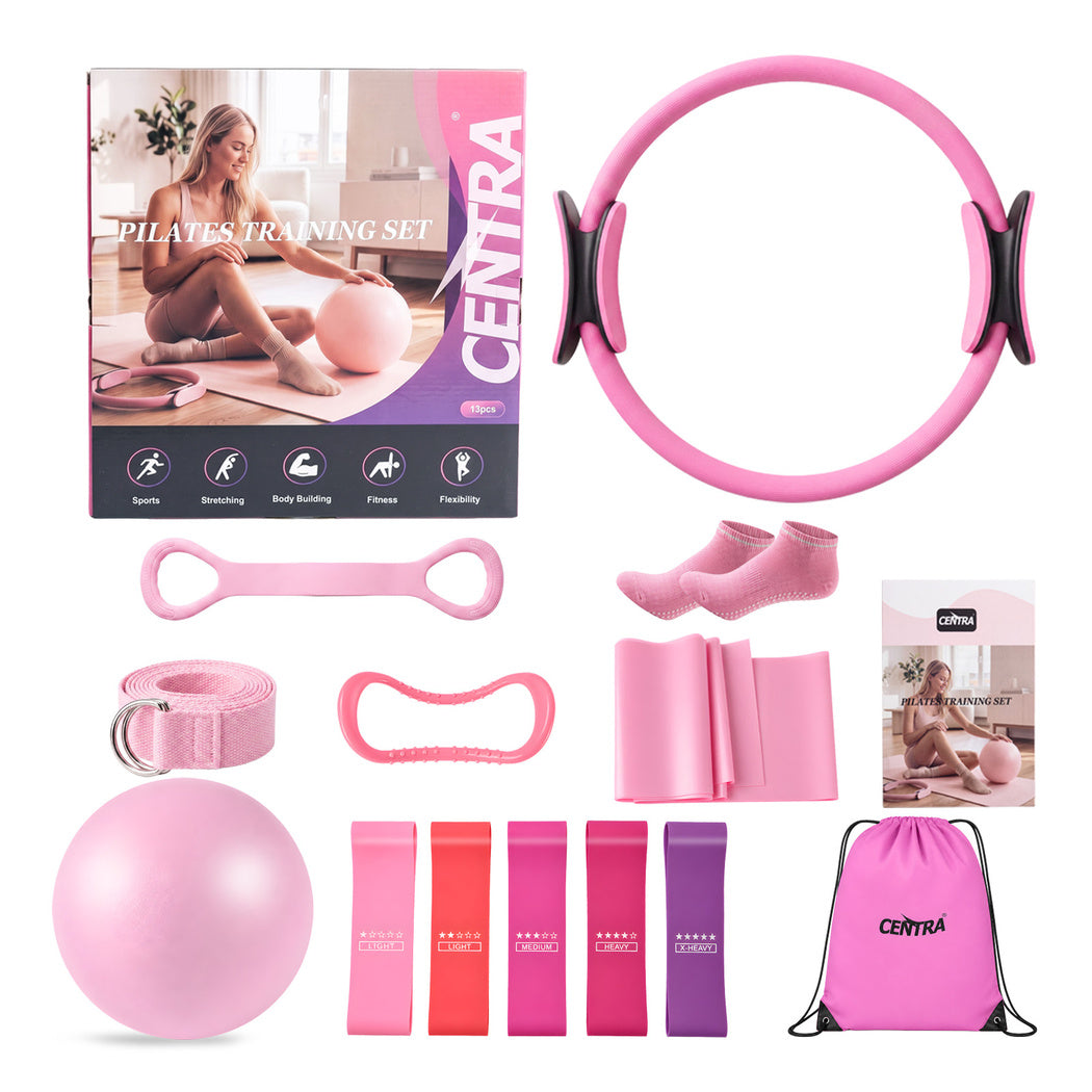 Pilates Kit 13 Piece Set Pink 45x43cm