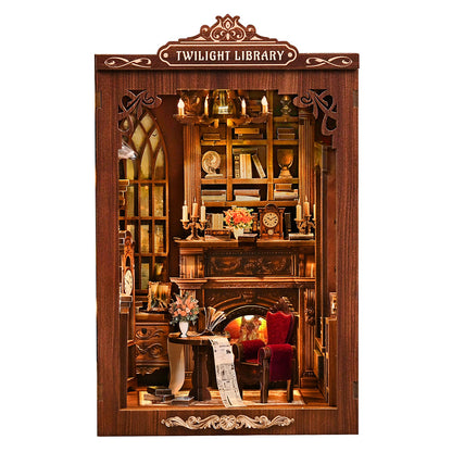Miniature Book Nook Kit Walnut 12x11x19cm