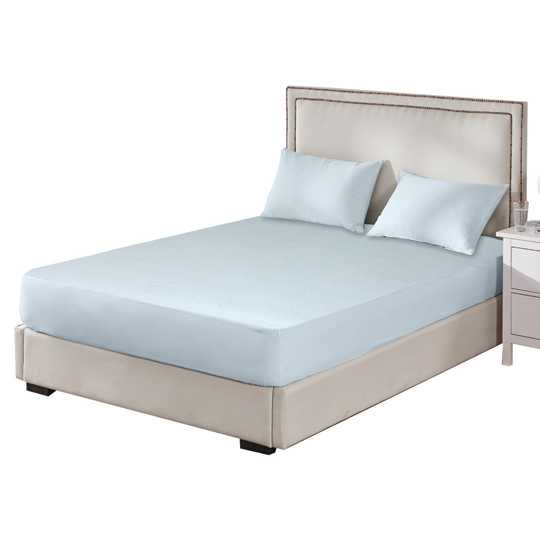 Double Mattress Protector Pillowcases Double Blue
