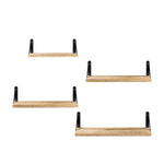Floating Wall Shelves Rustic Wood Set 4 | HomeAndLiving