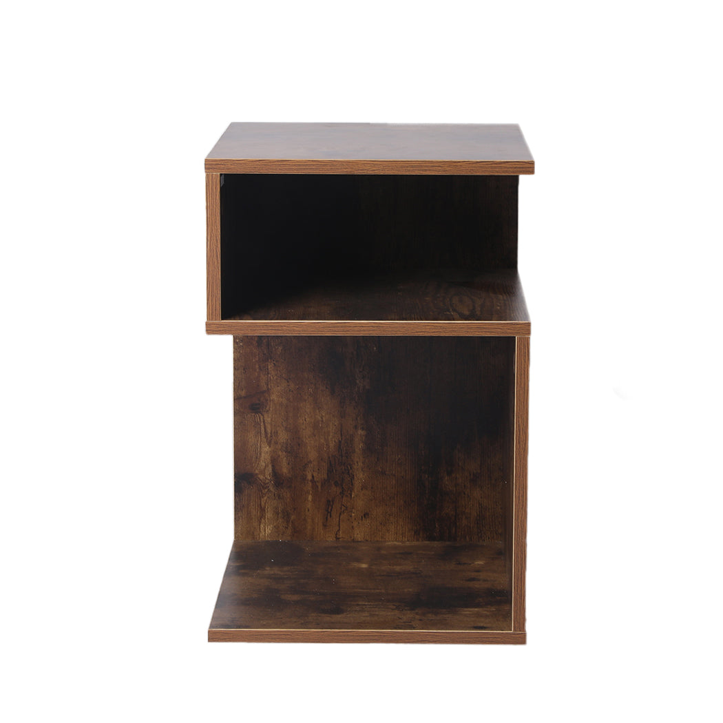 Ergonomic 2x Bedside Tables Wood Side End Oak  Space-Saving Design