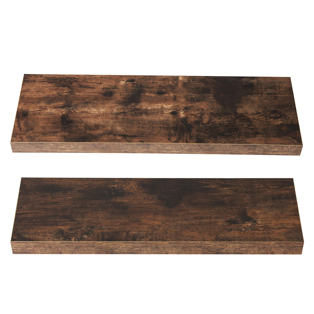 Floating Wall Shelves 2 Pack Brown 60cm | HomeAndLiving - 3