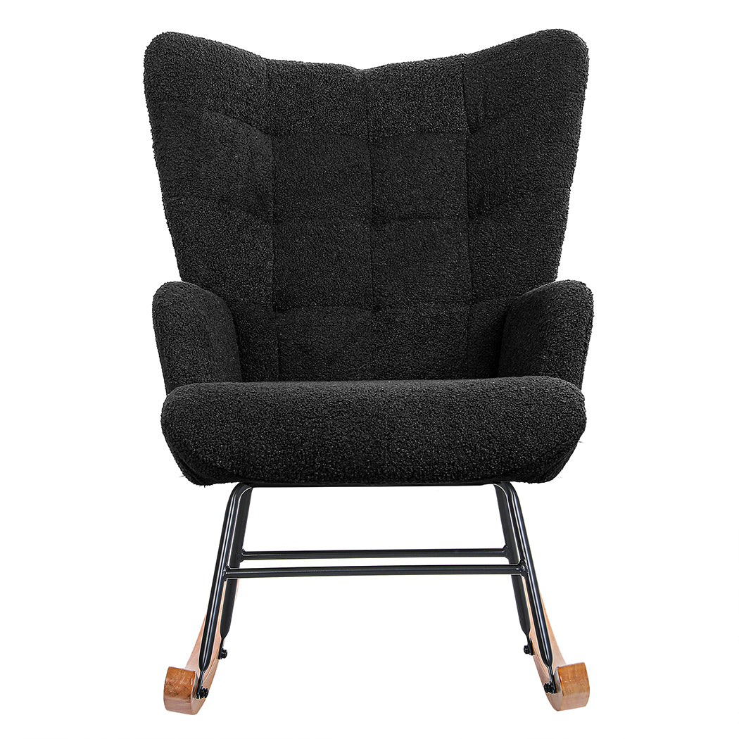 Grey Rocking Chair Fleece 67x86x95cm