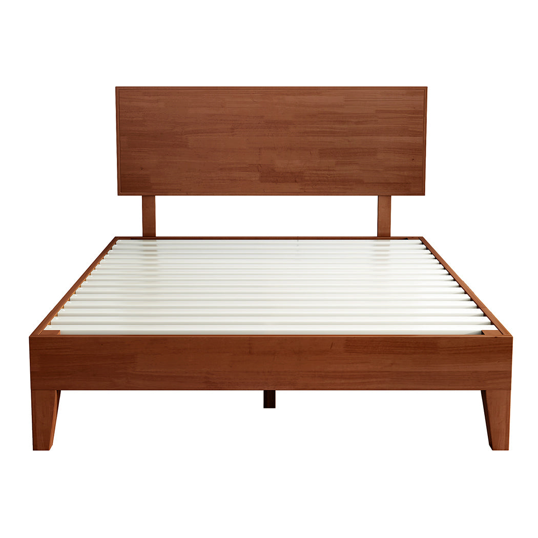Cozy Double Rubberwood Bed Frame  Soft Cushion Classic Durable