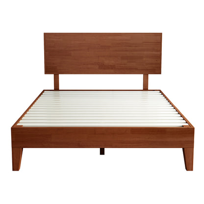 Cozy Double Rubberwood Bed Frame  Soft Cushion Classic Durable