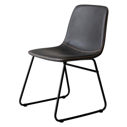 Dining Chairs Black Faux Leather 44x55x81cm