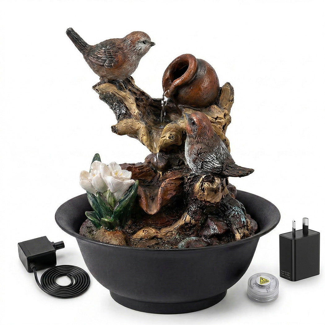 Tabletop Water Fountain LED Colour Changing Bird | HomeAndLiving