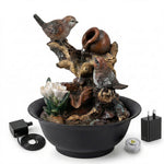 Tabletop Water Fountain LED Colour Changing Bird | HomeAndLiving