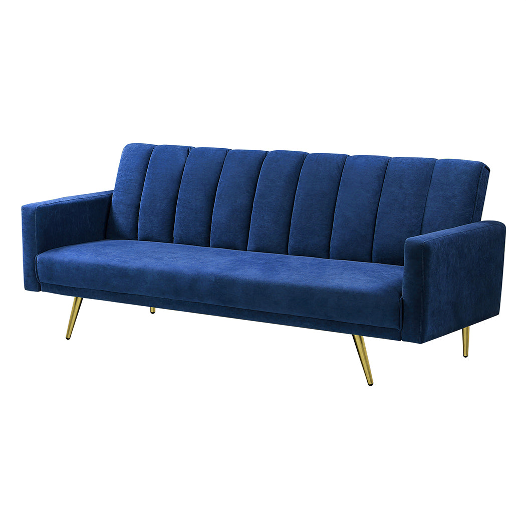 Stylish Sofa Bed Convertible Velvet Lounge Recliner Couch Sleeper 3