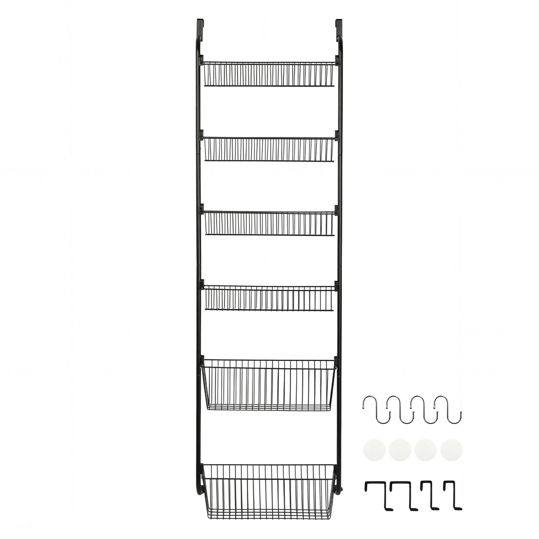 Over Door Pantry Organiser 6 Tier Metal Rack | HomeAndLiving - 3