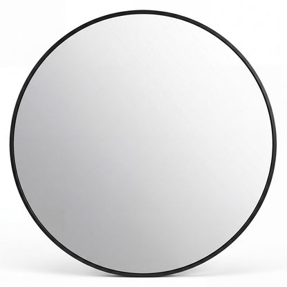 60cm Round Wall Mirror Black Frame Bathroom | HomeAndLiving