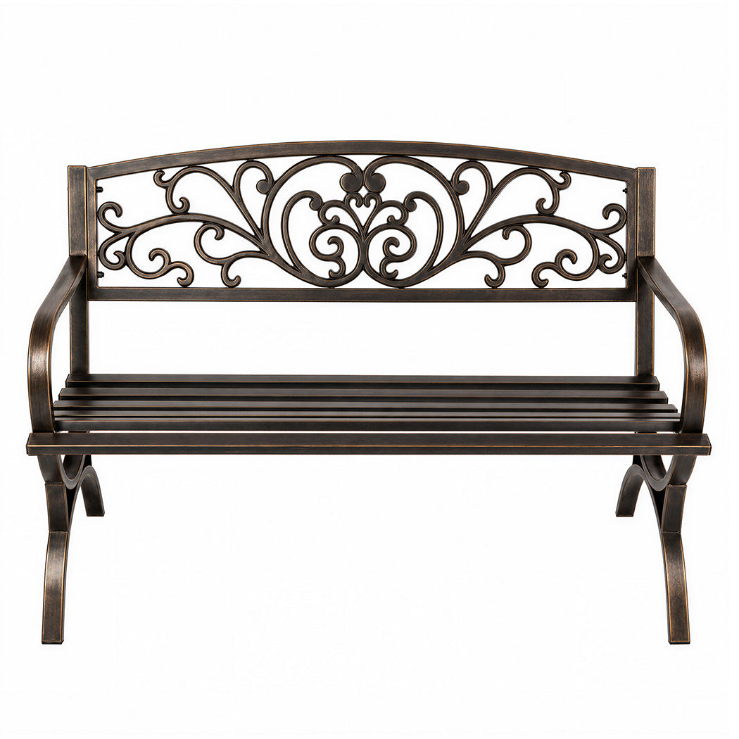 Levede Garden Bench Seat Outdoor Furniture Patio Park Lounge Chair Bronze 3 Seat