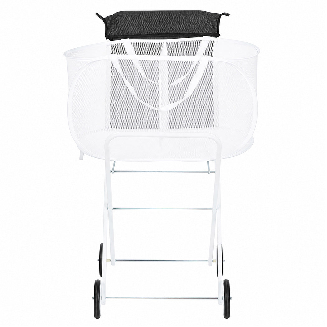 Laundry Trolley With Wheels Foldable 56x43x91cm