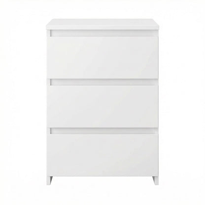 Bedside Table 3 Drawers White 45x35x61cm